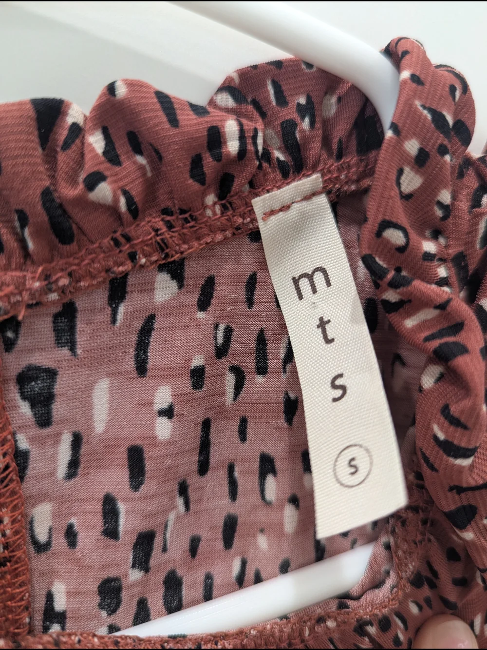 mts Pink Rust Leopard Print Top - Picture 6 of 7